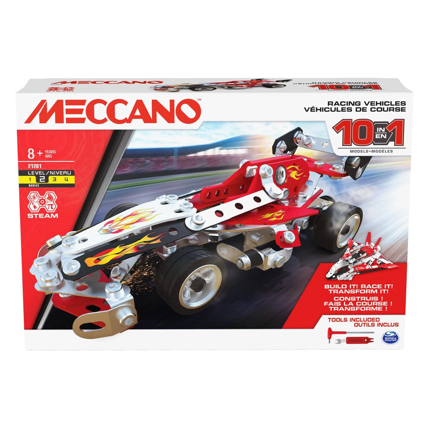 SPIN MASTER Meccano – Rennfahrzeuge, 10-in-1-STEM-Bausatz 10 SPIN MASTER Meccano – Rennfahrzeuge, 10-in-1-STEM-Bausatz – Bild 8