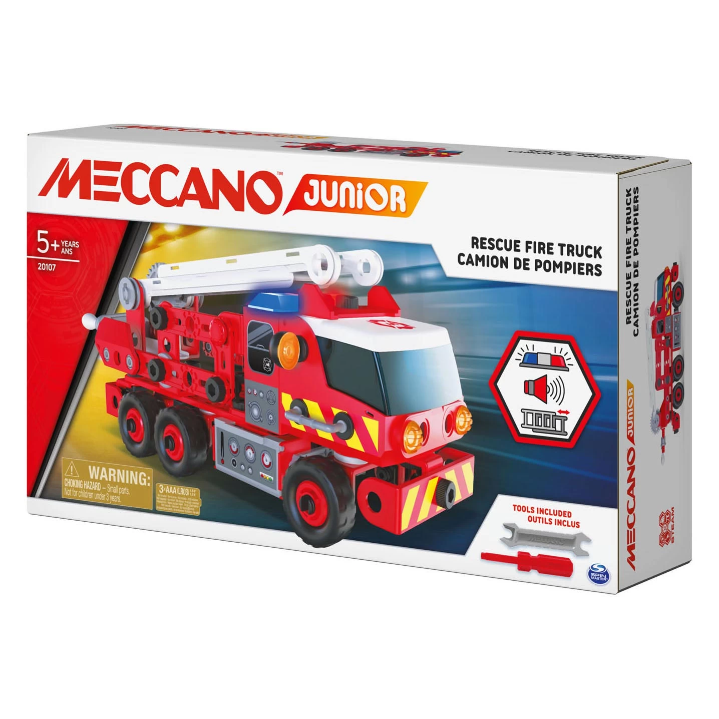 SPIN MASTER Meccano Junior – Feuerwehrauto STEAM Konstruktionsspielzeug 3 SPIN MASTER Meccano Junior – Feuerwehrauto STEAM Konstruktionsspielzeug