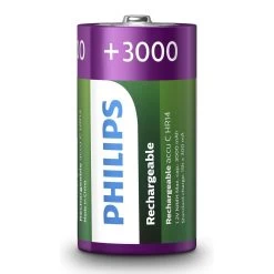 Wiederaufladbare Batterien Philips NimH C/HR14 3000 MAh, 2 Stk.