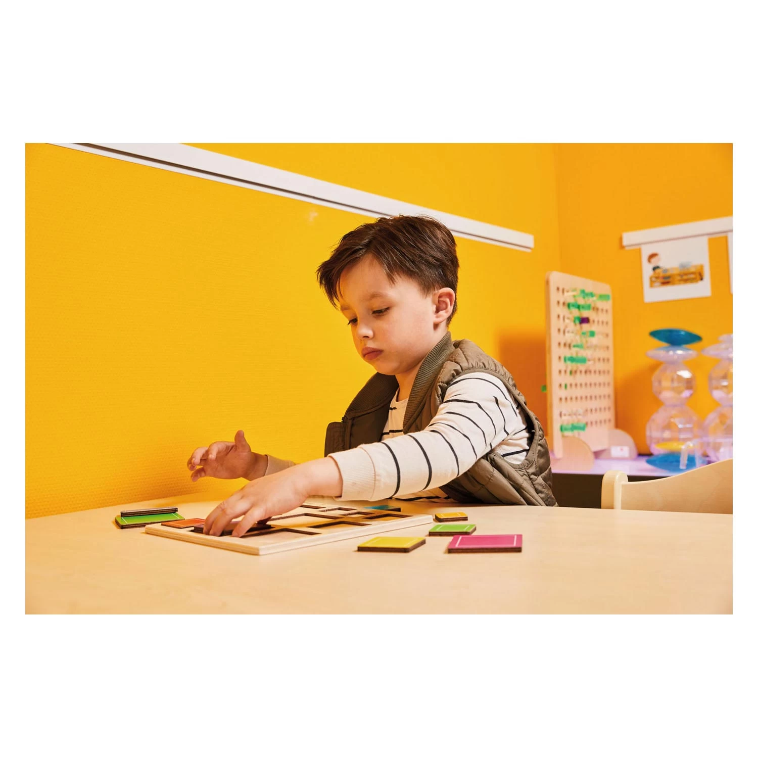 Rolf - Relief-Holzformpuzzle Quadrat Und Dreieck, 2er-Set 4 Rolf - Relief-Holzformpuzzle Quadrat Und Dreieck, 2er-Set – Bild 2