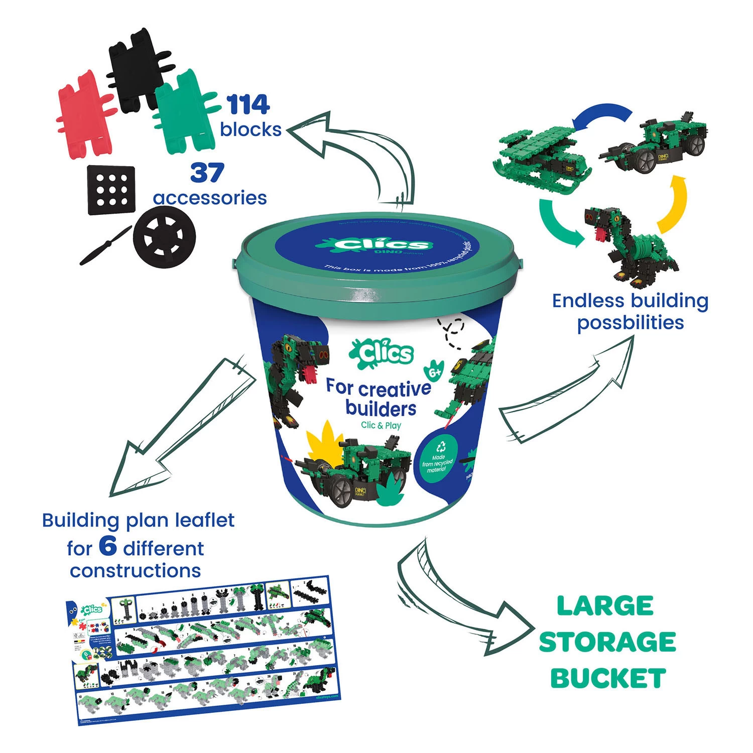 Clics Bausteine Dino World 4 Clics Bausteine Dino World – Bild 2