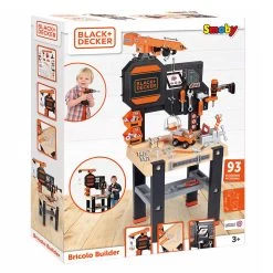 Smoby Black & Decker Spielzeugwerkbank Mit Kran, 94-tlg.