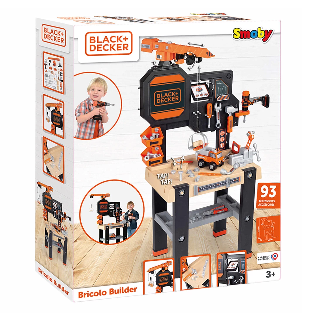 Smoby Black & Decker Spielzeugwerkbank Mit Kran, 94-tlg. 3 Smoby Black & Decker Spielzeugwerkbank Mit Kran, 94-tlg.