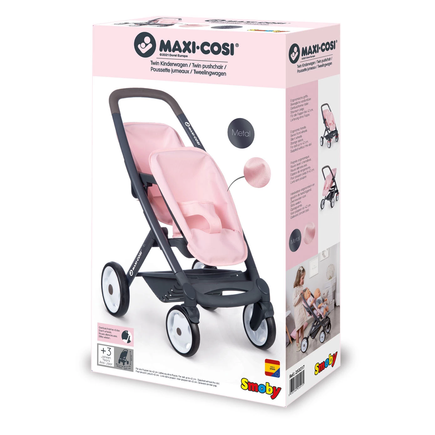 Smoby Maxi-Cosi Puppenwagen Für 2 Puppen 3 Smoby Maxi-Cosi Puppenwagen Für 2 Puppen