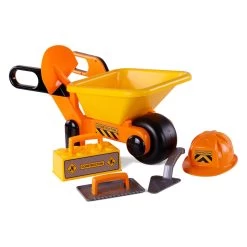 Cavallino Schubkarre Gelb Mit Werkzeug Und Helm, 6-tlg. -Spielzeugwelt Verkauf 1450877e