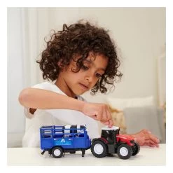Dickie Massey Ferguson Traktor Mit Tieranhänger -Spielzeugwelt Verkauf 1480806g