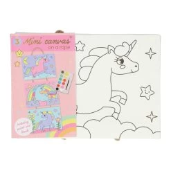 Leinwandgemälde Am Seil - Einhorn, 3 Stk