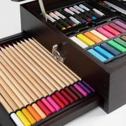 Luxuriöser Kreativer Holzkoffer, 115 Dlg. -Spielzeugwelt Verkauf 1620908d