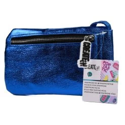 Create It! Smartphone-Tasche Mit Reißverschluss – Blau/Silber