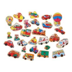 Holzblasenpuzzle XL - Fahrzeuge