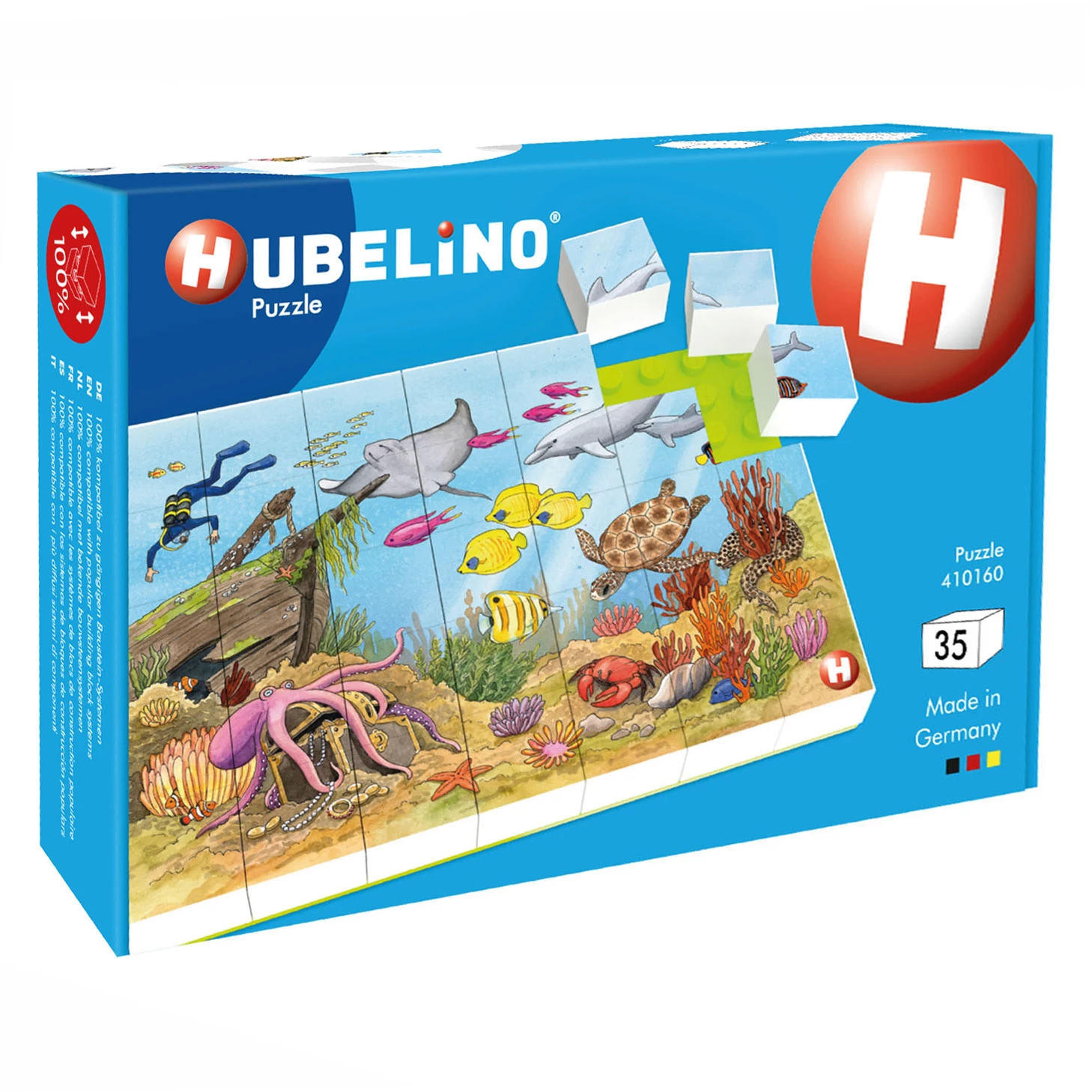 Hubelino Blockpuzzle Unterwasserwelt, 35 Teile. 3 Hubelino Blockpuzzle Unterwasserwelt, 35 Teile.