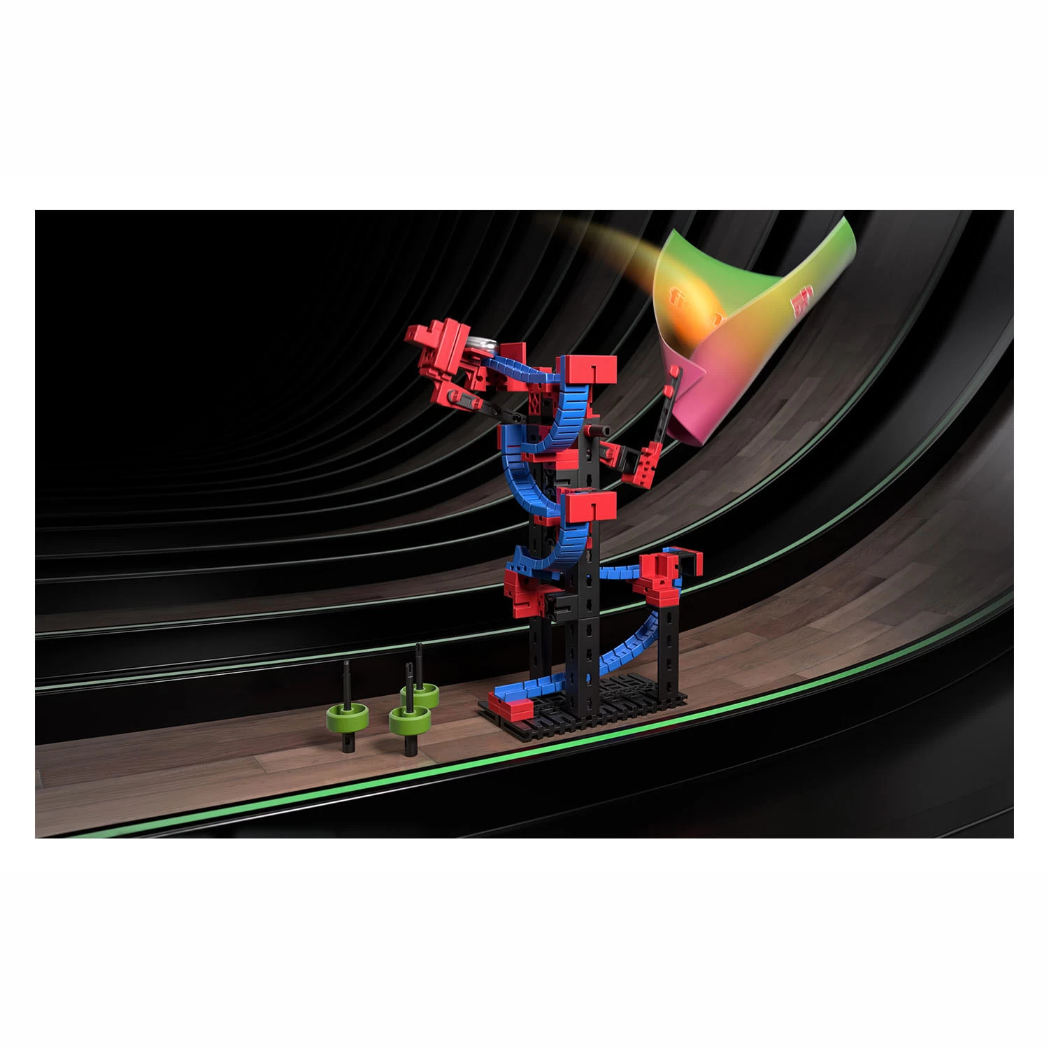 Fischertechnik Advanced - Ping Pong Bowling Baukasten, 114 Teile. 5 Fischertechnik Advanced - Ping Pong Bowling Baukasten, 114 Teile. – Bild 3