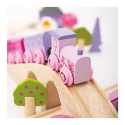 Bigjigs Holzeisenbahn-Set – Rosa, 40-teilig. -Spielzeugwelt Verkauf 2999170h