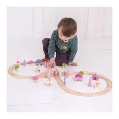 Bigjigs Holzeisenbahn-Set – Rosa, 40-teilig. -Spielzeugwelt Verkauf 2999170j