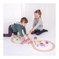 Bigjigs Holzeisenbahn-Set – Rosa, 40-teilig. -Spielzeugwelt Verkauf 2999170k