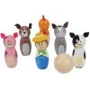 Bigjigs Holz-Bowling-Set Farm, 7-teilig.