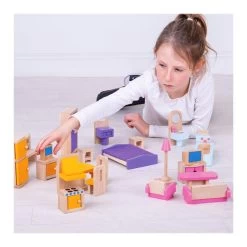 Bigjigs Puppenhausmöbel Aus Holz, 27-teilig. -Spielzeugwelt Verkauf 2999703f