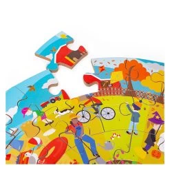 Bigjigs Wooden Seasons Bodenpuzzle Rund, 50 Teile. -Spielzeugwelt Verkauf 2999770g