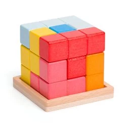 Bigjigs Holz-Lock-a-Cube-Würfelpuzzle