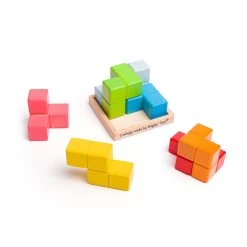 Bigjigs Holz-Lock-a-Cube-Würfelpuzzle -Spielzeugwelt Verkauf 2999774j