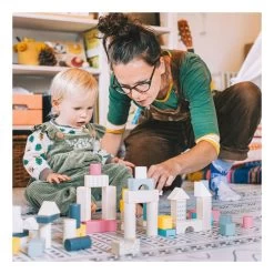 Bigjigs Holzbausteine ​​im Vorratsbehälter, 50 Stück -Spielzeugwelt Verkauf 2999812k