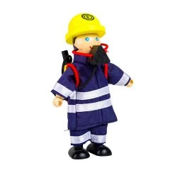 Tidlo Puppenhaus-Puppen Aus Holz, Feuerwehrleute, 4-tlg. -Spielzeugwelt Verkauf 2999928h