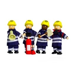 Tidlo Puppenhaus-Puppen Aus Holz, Feuerwehrleute, 4-tlg. -Spielzeugwelt Verkauf 2999928l