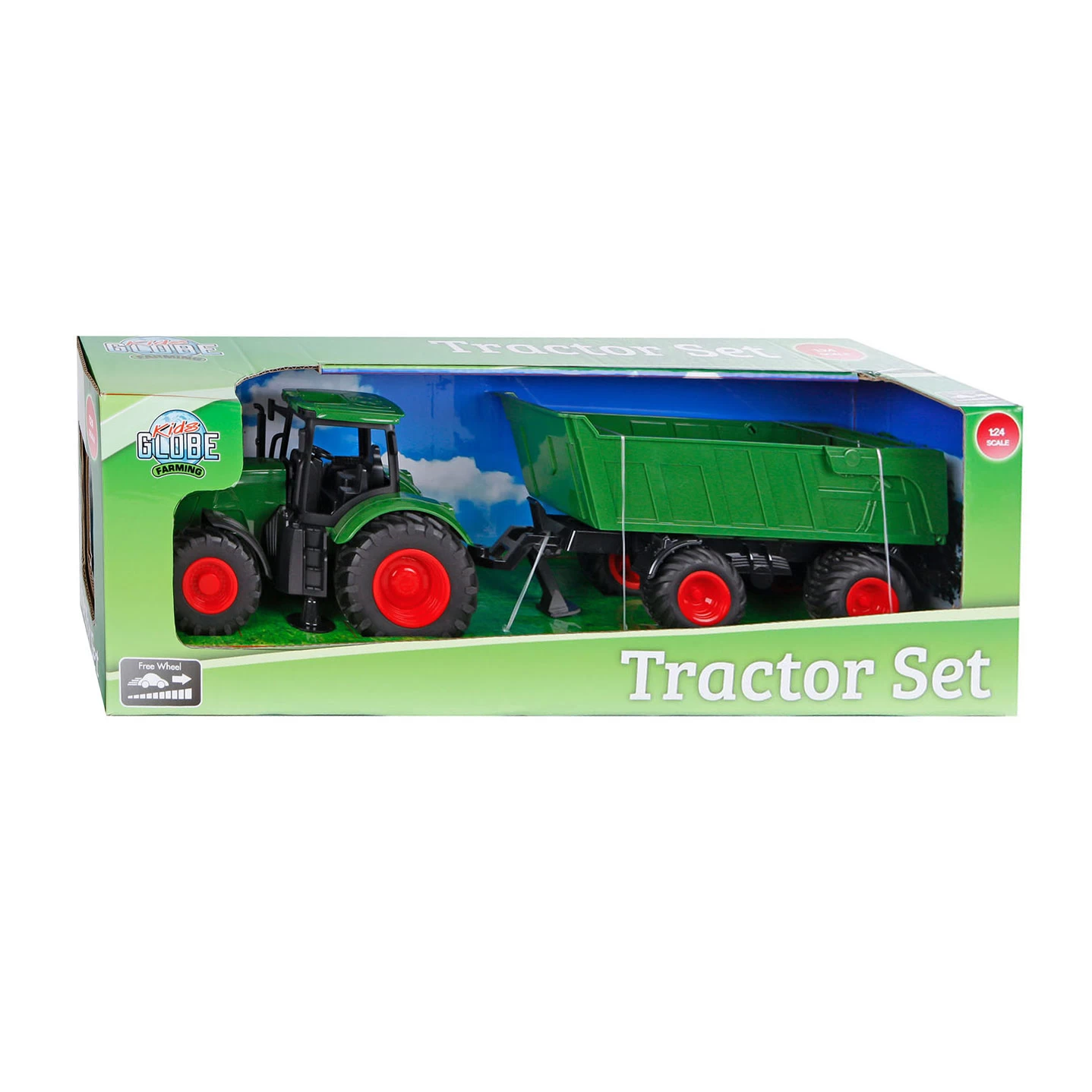 Kids Globe Traktor Mit Anhänger Grün, 41 Cm 3 Kids Globe Traktor Mit Anhänger Grün, 41 Cm