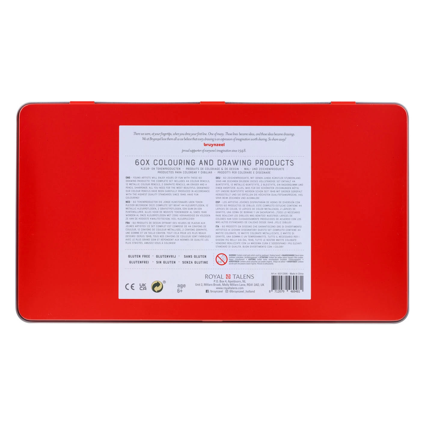 Bruynzeel Zeichen- Und Malset In Dose, 60-tlg. 3 Bruynzeel Zeichen- Und Malset In Dose, 60-tlg.