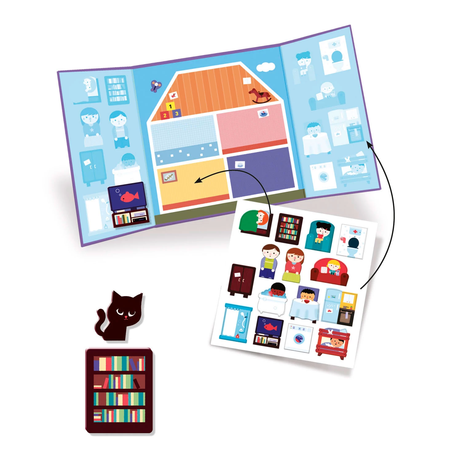 Djeco Wiederverwendbare Aufkleber-Haus 4 Djeco Wiederverwendbare Aufkleber-Haus – Bild 2