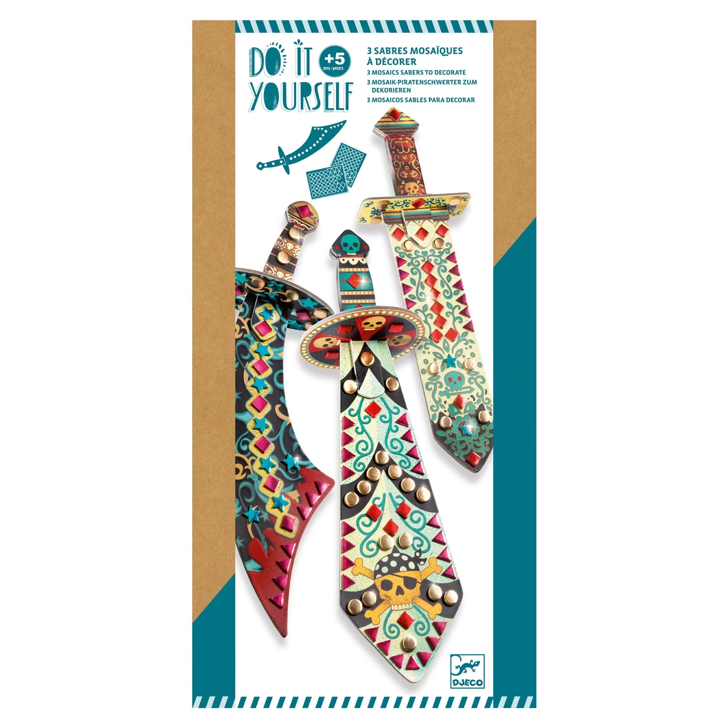 Djeco DIY Mosaik Piratenschwert 3 Djeco DIY Mosaik Piratenschwert