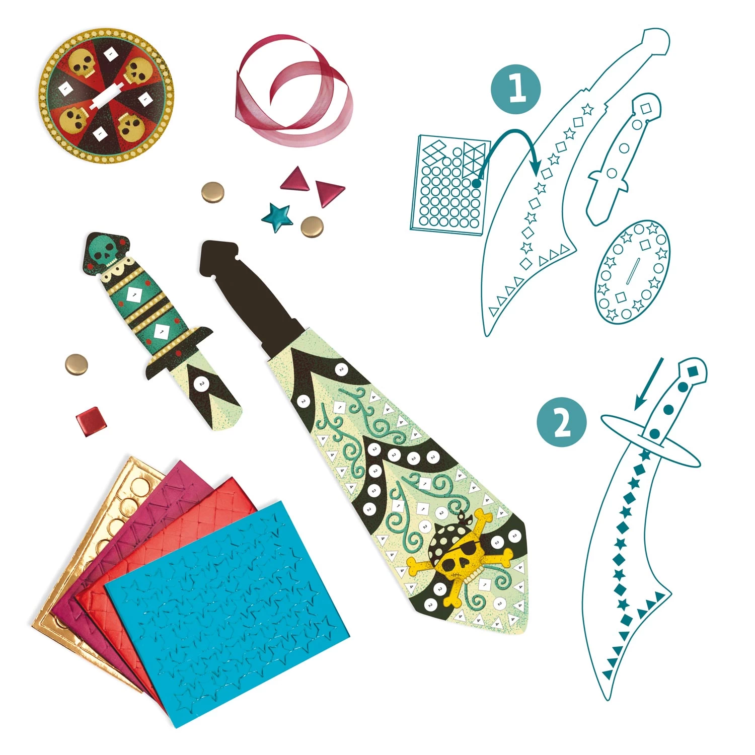 Djeco DIY Mosaik Piratenschwert 4 Djeco DIY Mosaik Piratenschwert – Bild 2