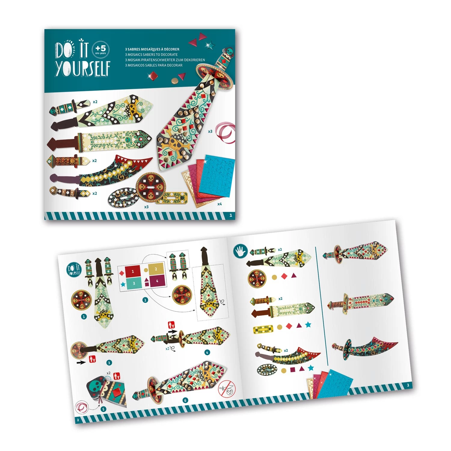 Djeco DIY Mosaik Piratenschwert 6 Djeco DIY Mosaik Piratenschwert – Bild 4