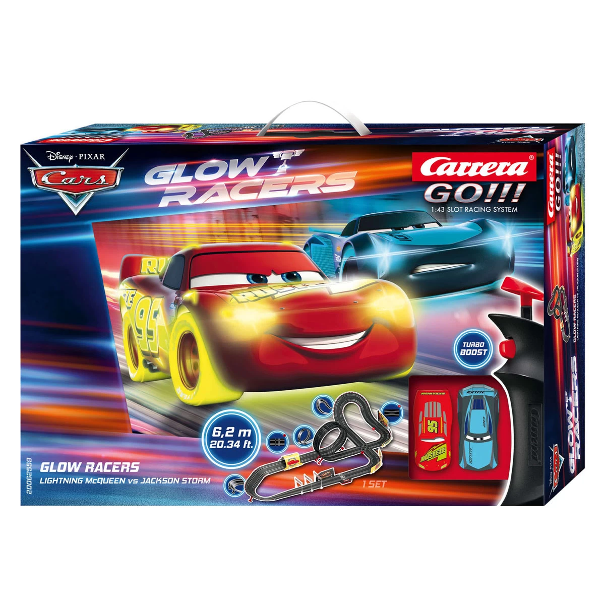 Carrera GO!!! Rennstrecke – Disney Cars Glow Racers 3 Carrera GO!!! Rennstrecke – Disney Cars Glow Racers