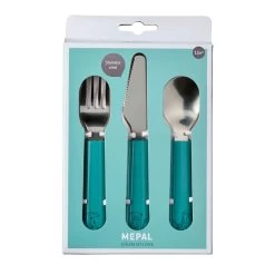 Mepal Mio Kinderbesteck - Deep Türkis, 3-teilig.