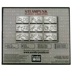 Eureka Steampunk Gehirnpuzzles Grau, 9tlg.