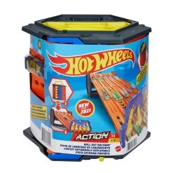 Hot Wheels Rollen Auf Der Raceway-Rennstrecke Aus