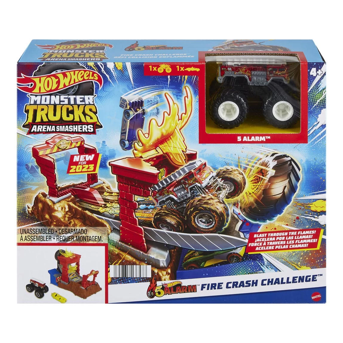Hot Wheels Monster Trucks Arena Smash 5 Alarm Fire Crash Challenge Spielset 3 Hot Wheels Monster Trucks Arena Smash 5 Alarm Fire Crash Challenge Spielset