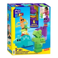 Mega Bloks Squeak N Chomps Dinos Bauset, 24-tlg.