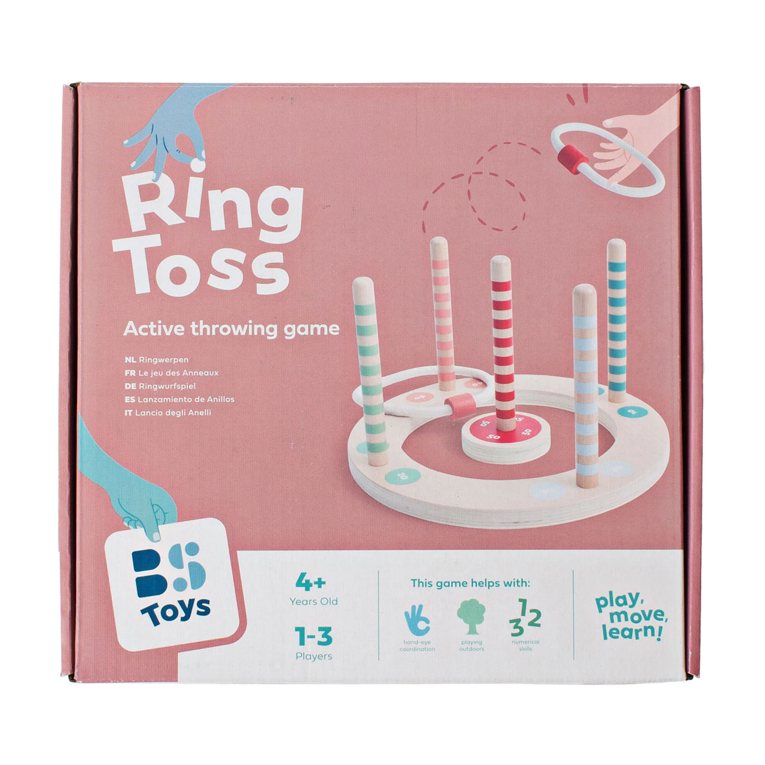 BS Toys Ringwurfspiel Aus Holz Mit Streifen, 7-teilig. 3 BS Toys Ringwurfspiel Aus Holz Mit Streifen, 7-teilig.