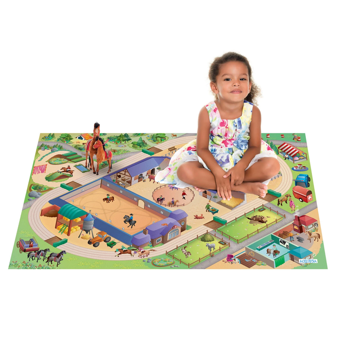 Spielmatte Reitschule, 100x150cm 3 Spielmatte Reitschule, 100x150cm