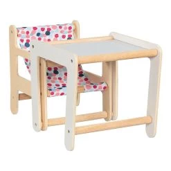 Goki Puppenstuhl Aus Holz Mit Tisch 2in1