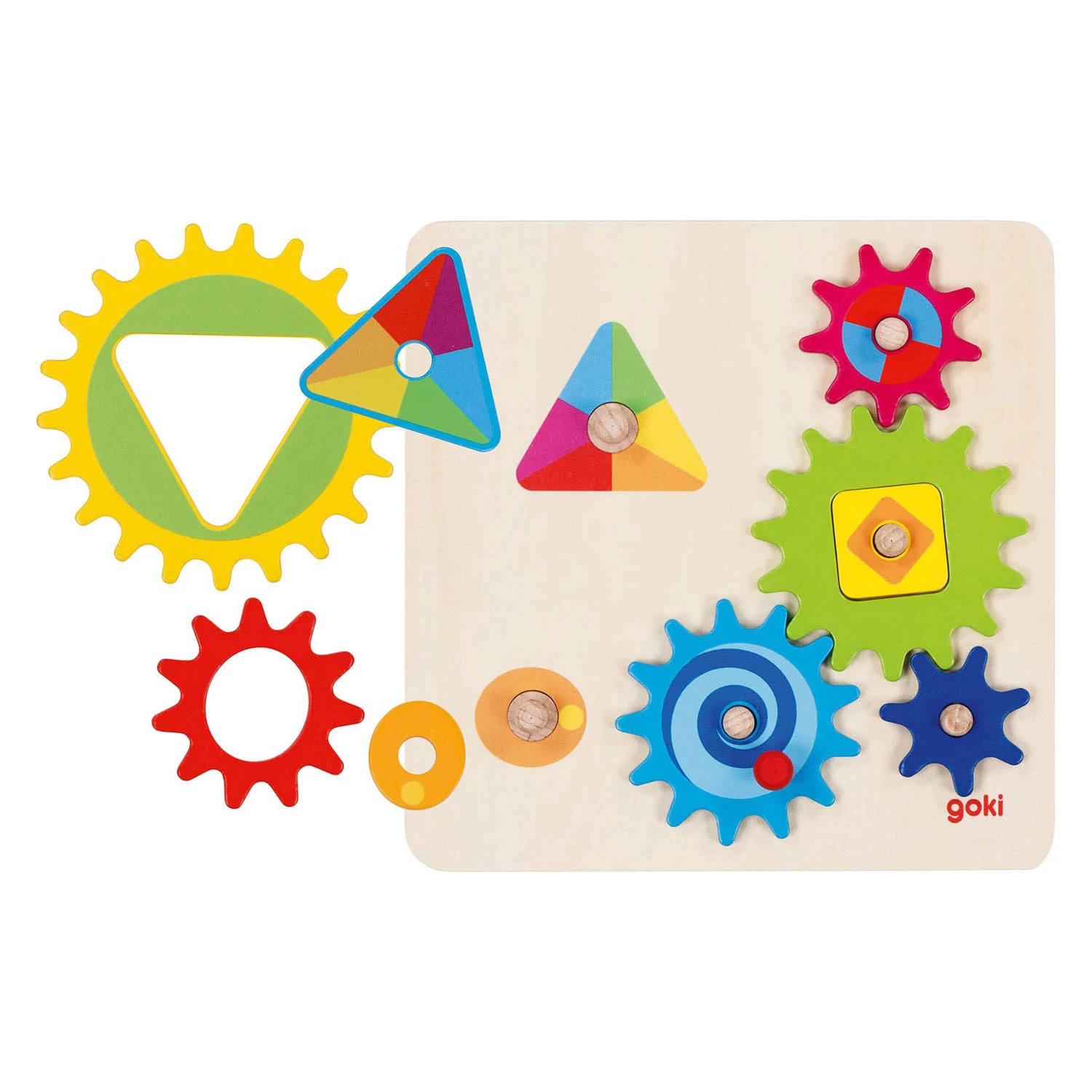 Goki Holzzahnräder-Puzzle, 10-tlg. 3 Goki Holzzahnräder-Puzzle, 10-tlg.