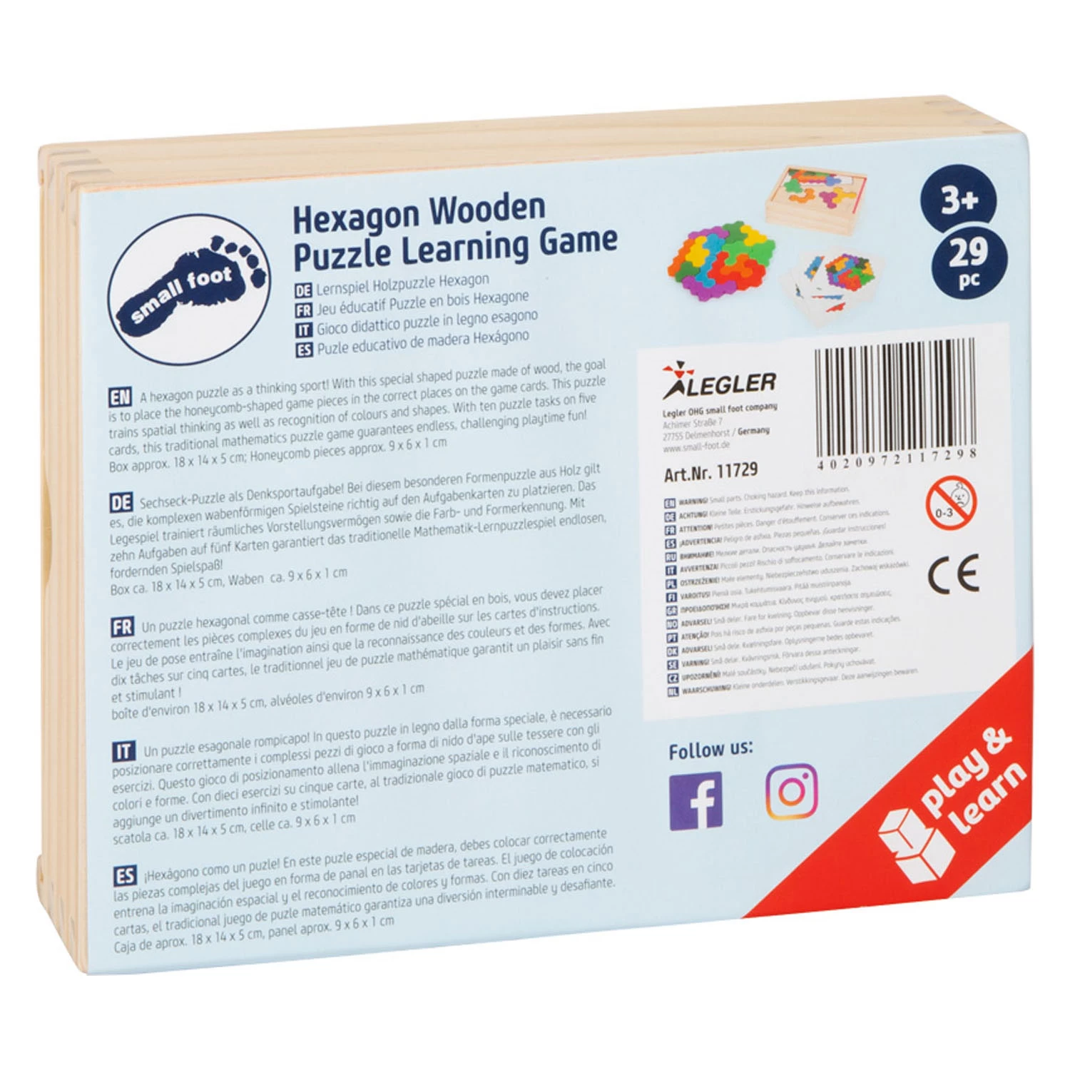 Small Foot - Holzformpuzzle Sechseck 8 Small Foot - Holzformpuzzle Sechseck – Bild 6