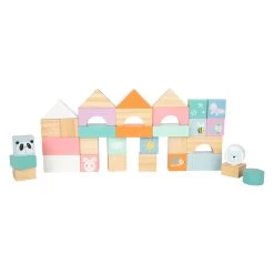 Small Foot - Lauflernwagen Aus Holz Mit Blöcken, Pastell, 35dlg. -Spielzeugwelt Verkauf 5410342g