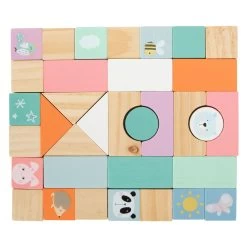 Small Foot - Lauflernwagen Aus Holz Mit Blöcken, Pastell, 35dlg. -Spielzeugwelt Verkauf 5410342h