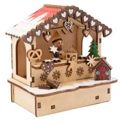 Small Foot - Holzdekoration Weihnachtsmarkt Mit Lichtern, 3er-Set -Spielzeugwelt Verkauf 5410368h