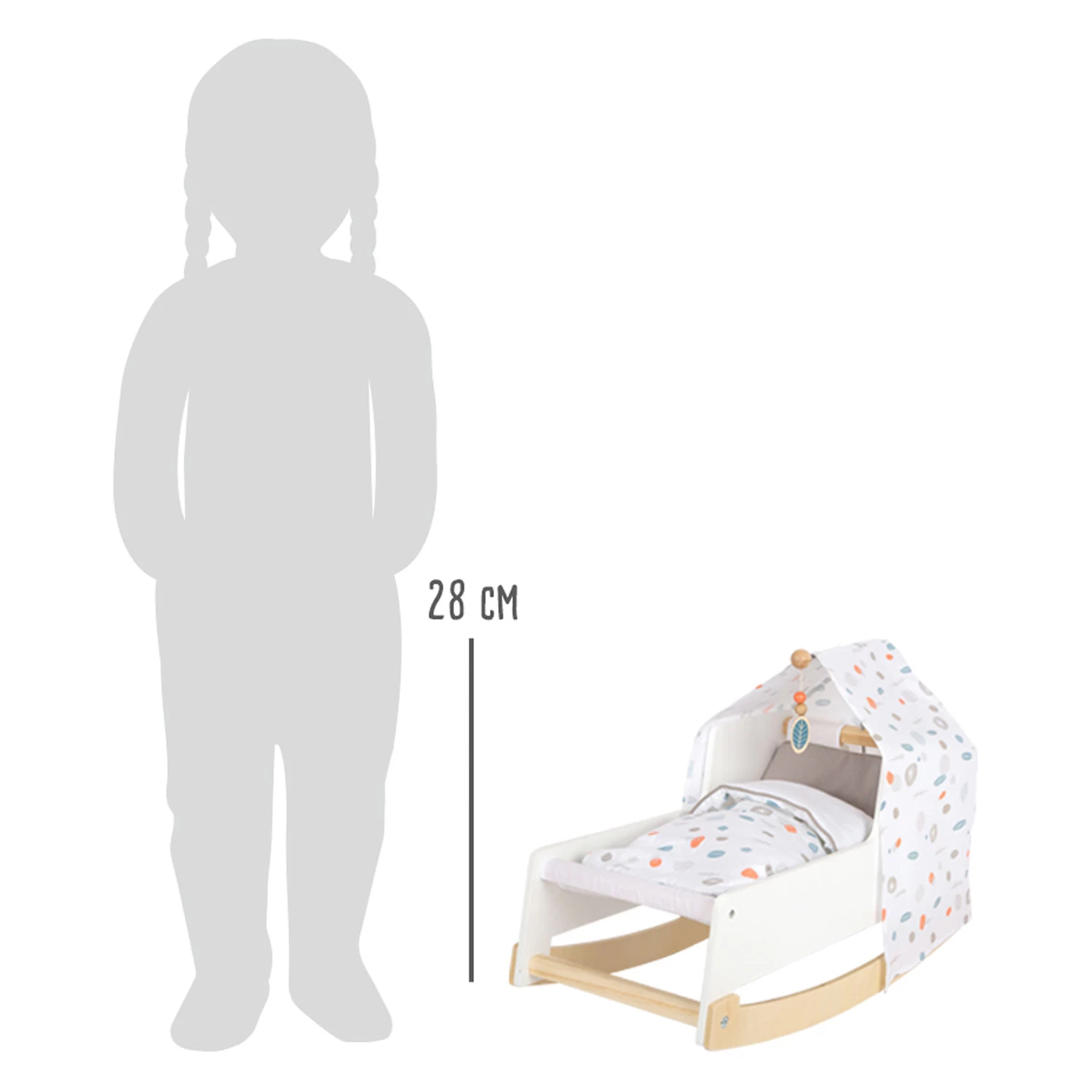 Small Foot - Holzschaukel-Puppenbett Little Button 8 Small Foot - Holzschaukel-Puppenbett Little Button – Bild 6