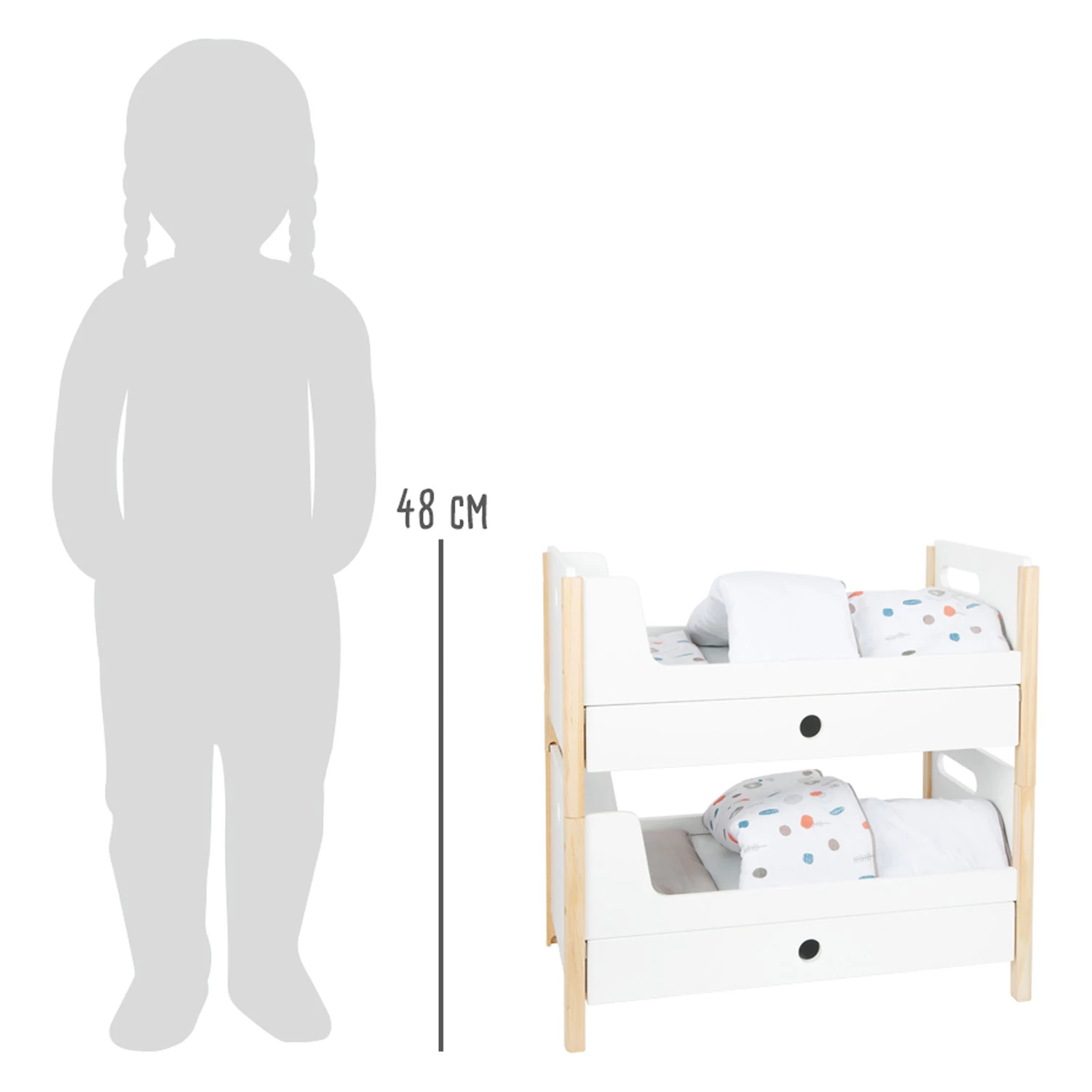 Small Foot - Holzpuppe Hochschläfer Little Button Mit Bettwäsche, 6dlg. 11 Small Foot - Holzpuppe Hochschläfer Little Button Mit Bettwäsche, 6dlg. – Bild 9