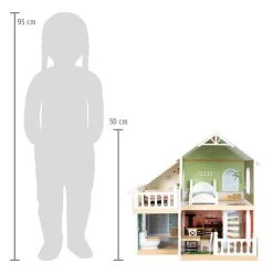 Small Foot - Urban Villa Puppenhaus Aus Holz Mit Möbeln, 9dlg. -Spielzeugwelt Verkauf 5410413p